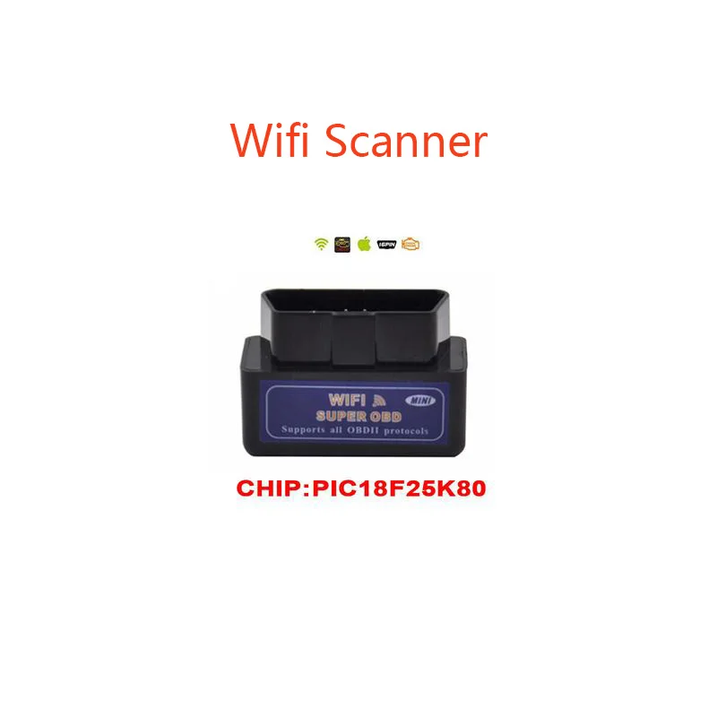 Wifi ELM327 V1.5 Obd2 автомобильный диагностический инструмент Мини Elm 327 Obd сканер инструмент считыватель кода для Android/IOS/Windows/Symbian - Цвет: Black 25k80
