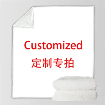 

3D Customize Digital Printed Square Blanket Fashionable Cotton Thick Blankets Winter Double Layer Blanket Fleece