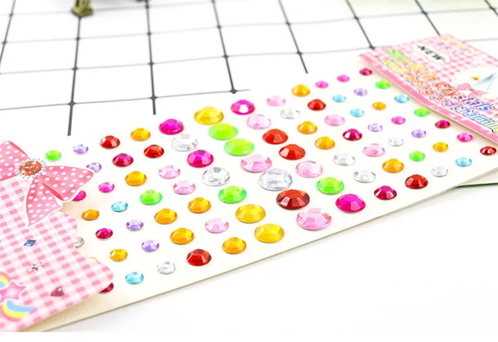 4   6-12mm Rhinestones Stickers Acrylic Different Size Single Round Crystal Stickers Women Mobile Phone Shell Decor Drill Sticker