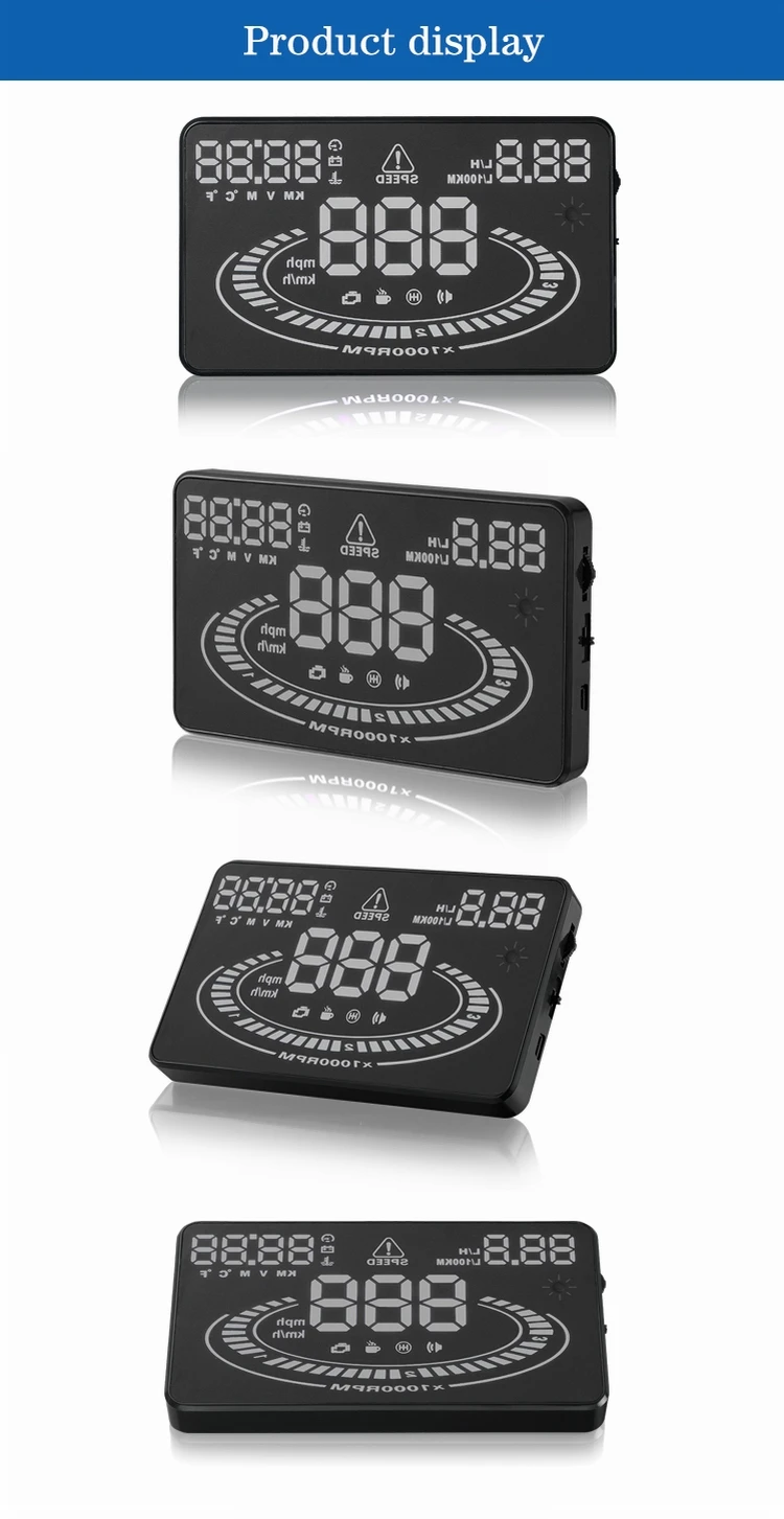 E300 HUD OBD2 дисплей автомобиля velocidad proyector OBD UE MPH км/ч цифровой Coche velocimetro en el parabrisas Proyector