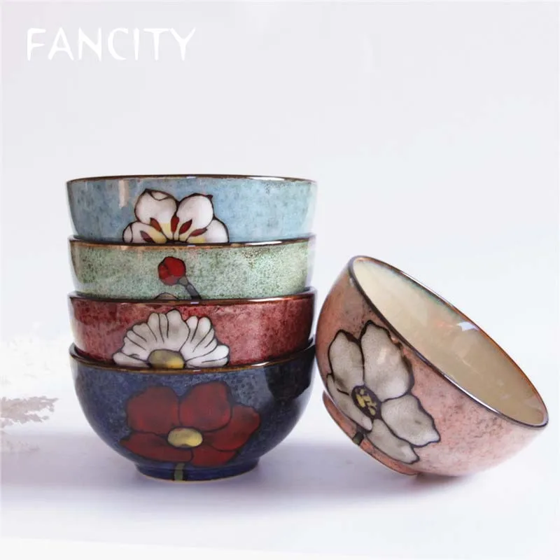 FANCITY ручная роспись печи для обжига застекленная рисовая чаша лапши большая