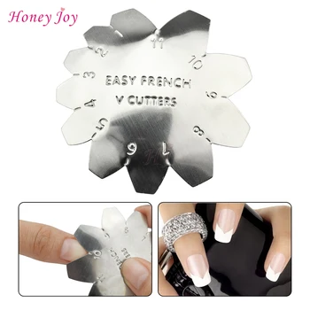 

Pro 1-11 Sizes V Shaped Cutter French Manicure Nail Art Tool Poly Tips Pink White Trimmer UV Gel Nail Polish French Nail Tools