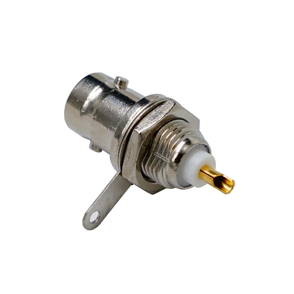 10 Pack BNC Female Bulkhead Panel Mount Connectors - Nickel Plated, Coaxial For CCTV & Audio