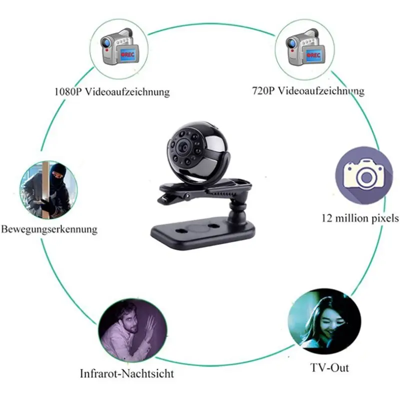 SQ9 микро-камера full HD 1080P инфракрасная ночная версия автомобиля мини DVR Запись голоса видео Обнаружение движения мини-камера