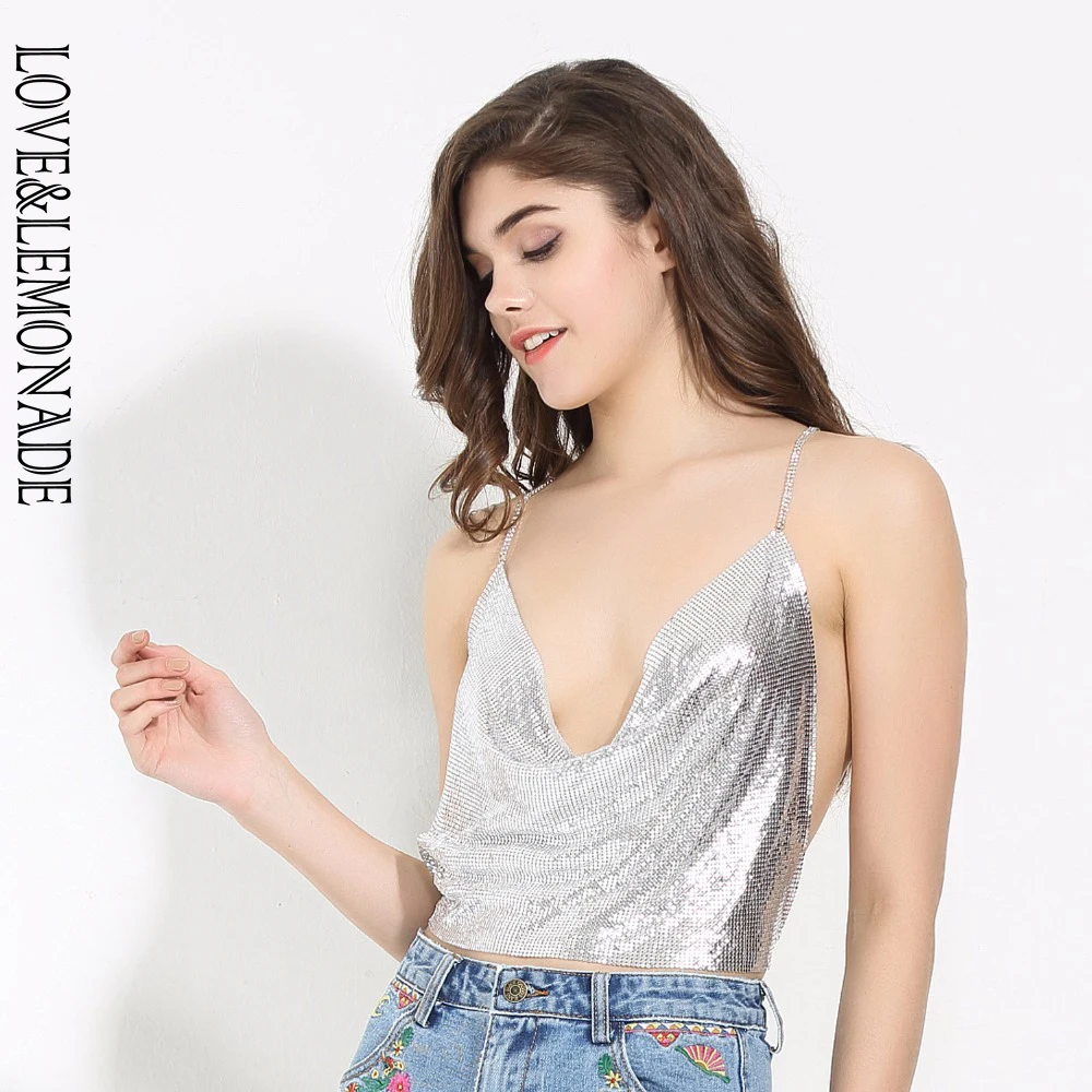 Жилет LOVE & LEMONADE из металлического материала серебристый/золотой/красный/белый TB