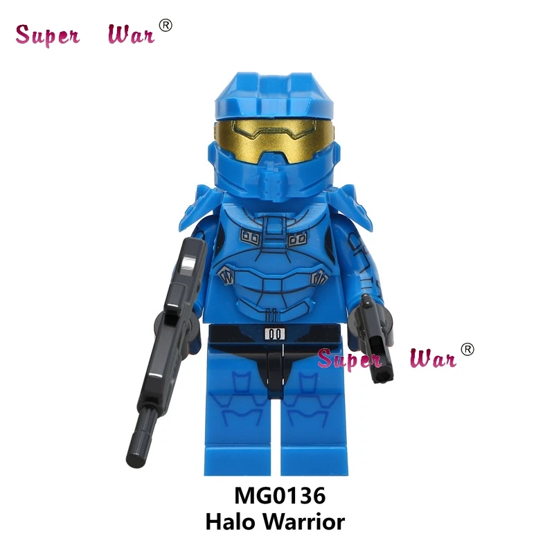 MG0136 50 шт. мультфильм серии человек паук Сельский медведь лошадь D. Va Halo лиса девочка пицца человек строительные блоки для детей игрушки - Цвет: MG0136