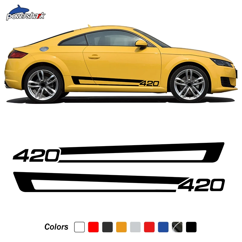 Car Door Side Stripes Skirt Sticker Racing Sport Quattro 420 Styling ...