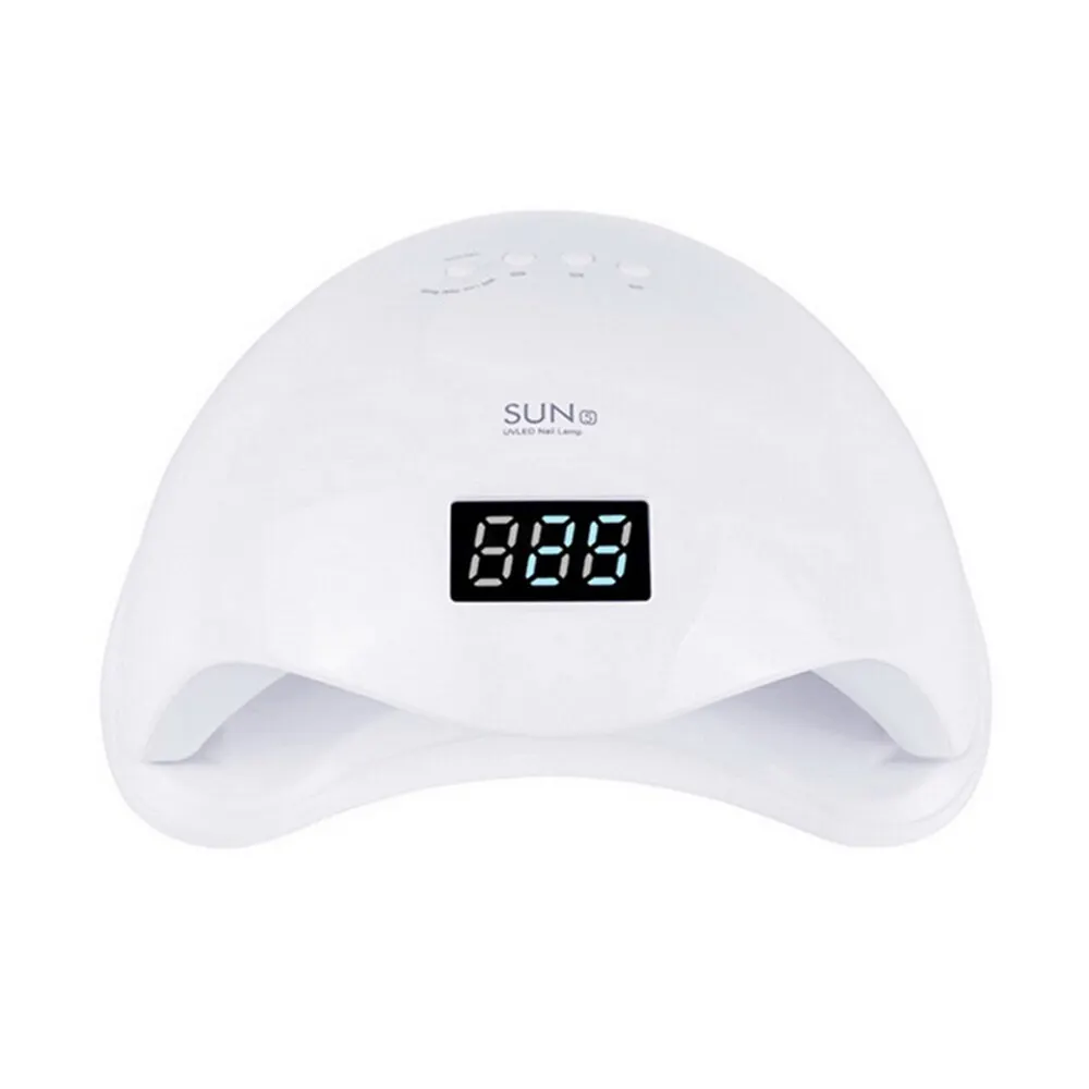 White US Plug SUNUV SUN5 48 Вт Светодиодная УФ-лампа для ногтей Сушилка для ногтей Гель-лак отверждающий светильник с нижней частью 10 s/30 s/60s99s таймер ЖК-дисплей - Цвет: White US Plug