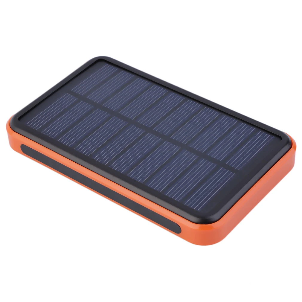 Super Thin Large Capacity Waterproof Portable Solar Power Bank Dual USB Solar Charger For Mobile Phones Compact Lightweight