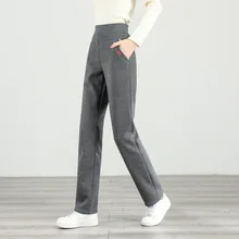 

CGC Winter Plus Velvet Woman Pants Harajuku Solid Cotton Trousers Female Thicken Warm Sweatpant All-match Unisex Cotton Trousers