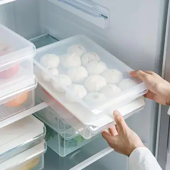 

Refrigerator Food Storage Container With Lid Sealed Crisper Food Fresh Keeping Egg Fish Storage Box Rectangular Storage Box