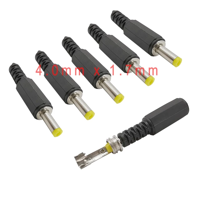 5/10pcs DC Power Male 4.0mm x 1.7mm Solder Connector Plug 4.0 x 1.7mm DC Power Male Plugs Black Straight Solder Adapter Connectors Electronics Power cb5feb1b7314637725a2e7: 10pcs|5pcs