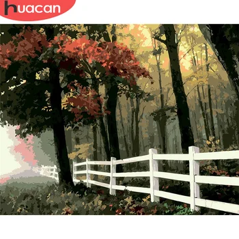 

HUACAN Coloring By Number Scenery HandPainted Art Gift DIY Painting By Number Tree For Adults Kits Home Decoration