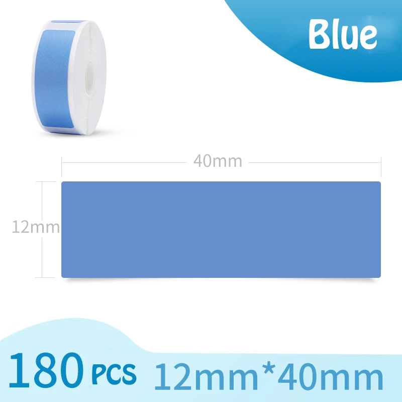 BU 180pcs 12mmX40mm GOPYI, умная цена, машина для изготовления этикеток, портативная, BT 4,0, термальная, беспроводная, безчернильный Мини карманный принтер для офиса, школы, магазина - Цвет: BU 180pcs 12mmX40mm