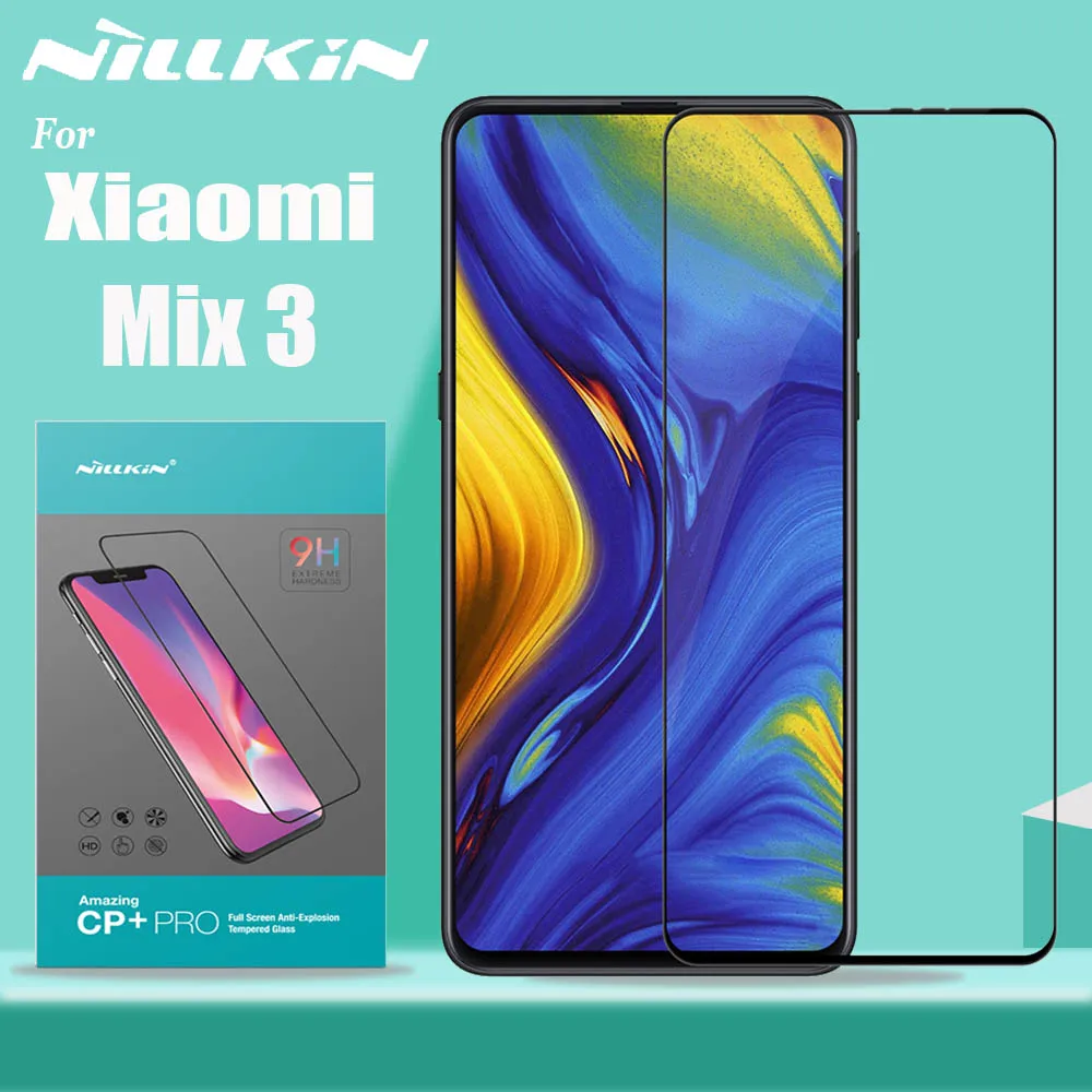 

Nillkin for Xiaomi Mi Mix 3 Glass Screen Protector Full Coverage Safety Protective Tempered Glass for XiaoMi Mi Mix 3 Mix3 Film