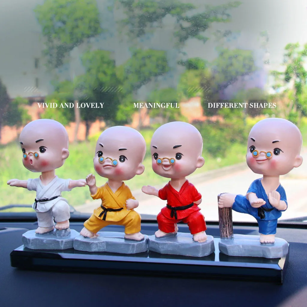 Миниатюрные из полимерной смолы Kungfu маленький монах ремесло аксессуары семейный офис украшение автомобиля# bb