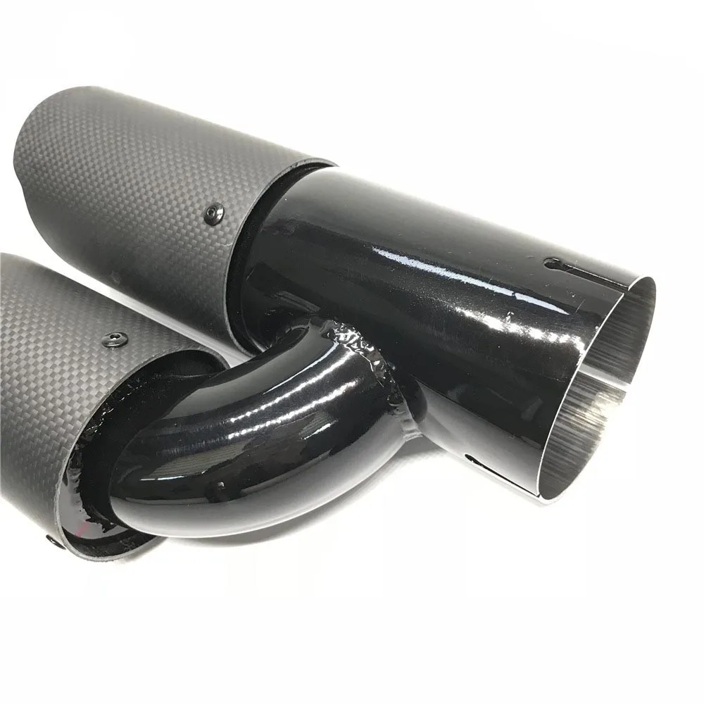 1 пара(L+ R) Универсальный двойной наконечник трубы Akrapovic матовое углеродное волокно+ черная краска выхлопной наконечник