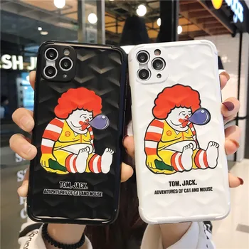 

Funny Cartoon M Soft Cases For ip X XR XS Max Capa White Phone Case For ip 11 Pro Max 7 8 plus Cute Black Back Cover