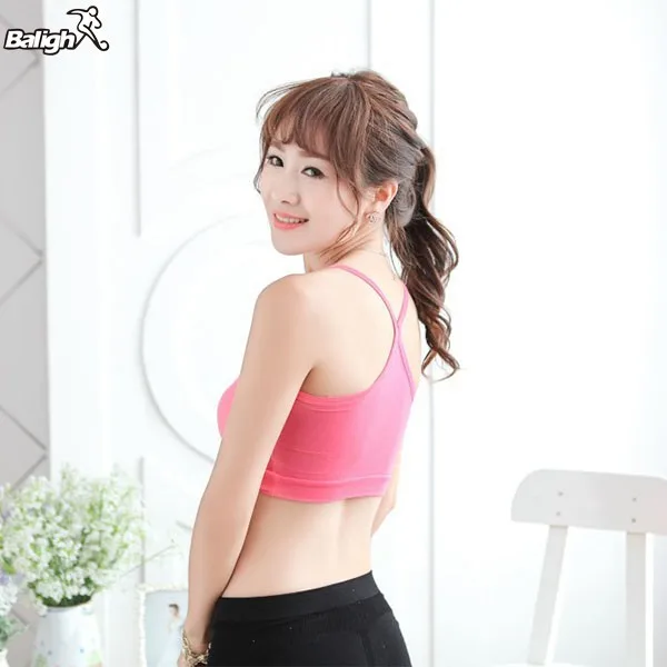 8 Colors Women Solid Strap Underwear Cotton Yoga Bra Vest Crop Top Sports Bra A Wild bottoming Y-shaped bust