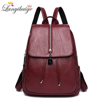 

Vintage backpack women soft leather backpack shoulder bags high capacity school bags for teenage girls women travel backpacks