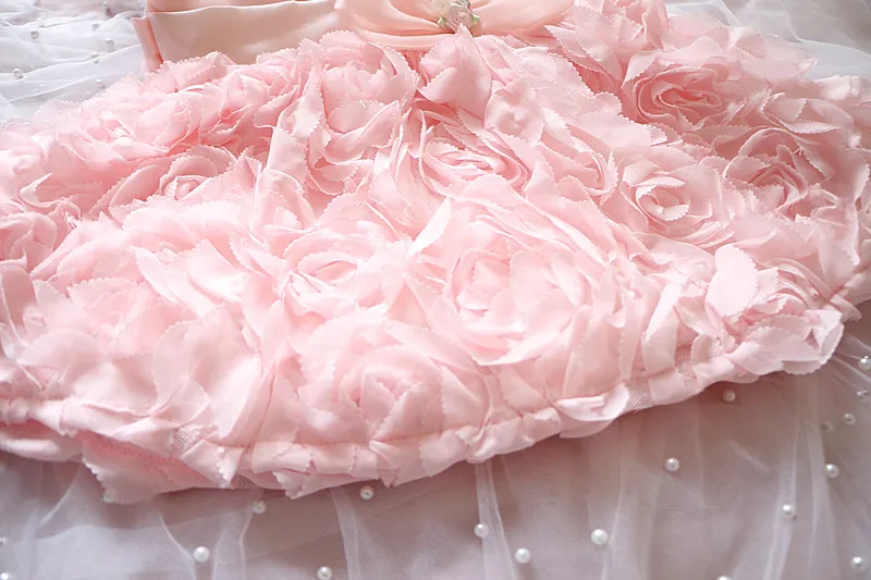 2 шт. для маленьких девочек платье принцессы розовое кружевное платье для младенцев; платья для крестин, свадьбы, 1-й платье на день рождения Pageant Вечерние Платье для крещения официальная одежда