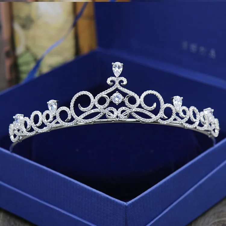 

High-End Micro Pave Craft Luxury Beautiful Brand New Zircon Crown Delicacy Beautiful Classical Glorious Bride Wedding Headdress