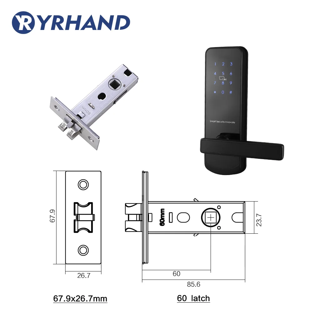 60 TTlock Bluetooth WiFi умный электронный дверной замок с клавиатурой умный дверной замок для дома Airbnb дом квартира с приложением пульт дистанционного управления - Цвет: 60