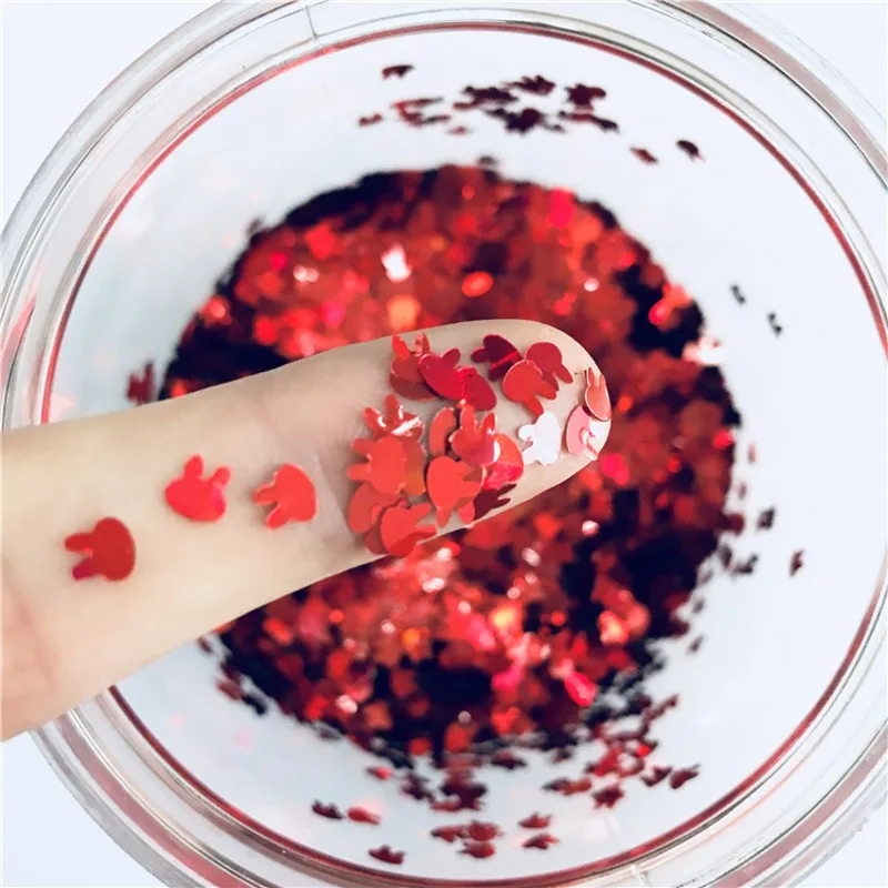 Ultrathin 4mm Rabbit Glitter Nail Sequins for Craft PET Paillettes for Nails Arts Sequin Wedding Christmas Decor Confetti 8g