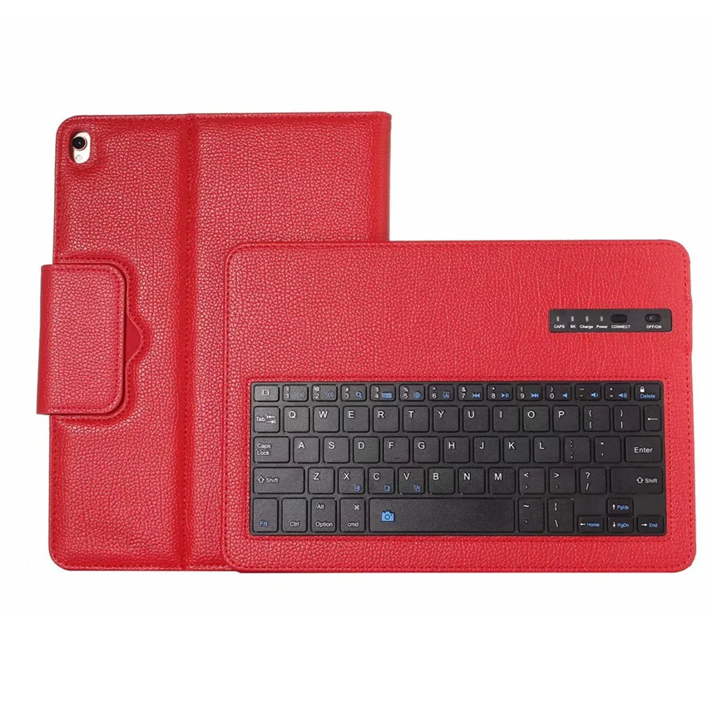 20# Съемная клавиатура Bluetooth для нового iPad 7-го поколения 10,2 дюймов Bluetooth клавиатура чехол Флип кожаный чехол для iPad - Цвет: Red