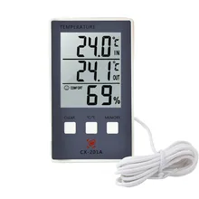 Termômetro digital higrômetro medidor de umidade temperatura ao ar livre indoor c/f display lcd sensor sonda estação meteorológica