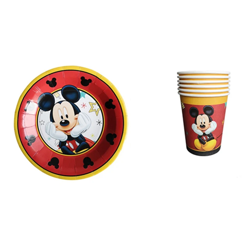 

Mickey Mouse Party Supplies Decoration Favors Tablecloth Cup Plate Straw Napkin Gift Bag Candles Candy Popcorn Box Kids Birthday
