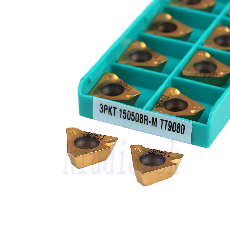 

10Pcs 3PKT100408R-M TT9080 Carbide Inserts Milling Turning Tool 3PKT150508R-M TT9080 CNC Lathe Tools Milling Blades Cutting Tool