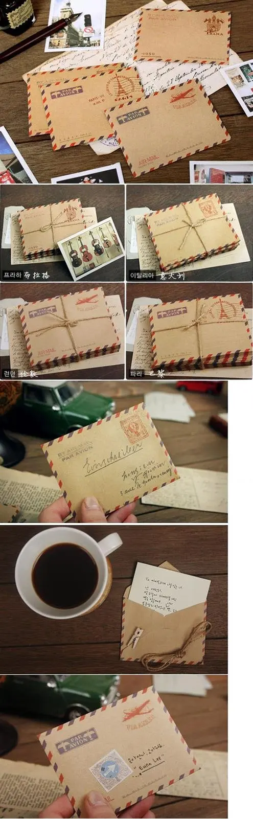 20packs/lot Mini Vintage Building Envelope Vintage Postcard Letter Stationery 98*74mm Padded Envelopes