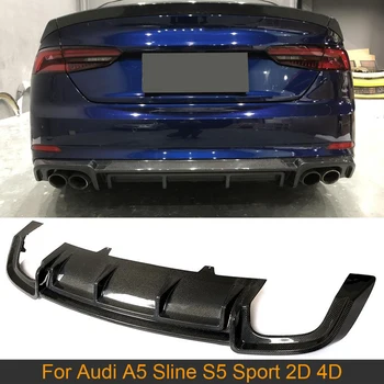 

Car Rear Bumper Diffuser Lip For Audi A5 Sline S5 Sport 2D 4D 2017 2018 Non Standard Rear Diffuser Lip Spoiler Carbon Fiber/ FRP