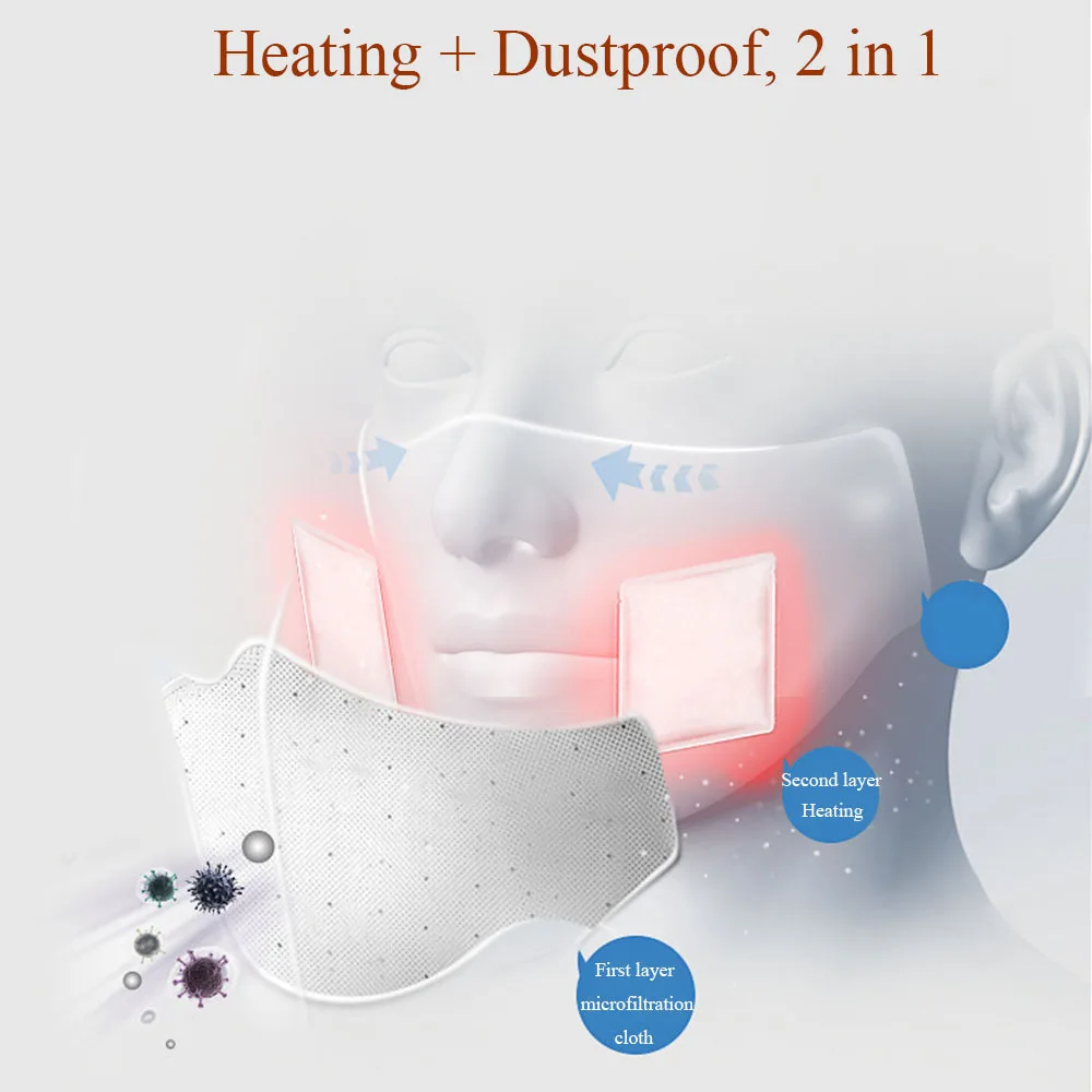1 шт. унисекс зимняя теплая маска с подогревом хлопок рот маска для лица анти-пыль дышащий респиратор с 2 подогревом мешок для велоспорта