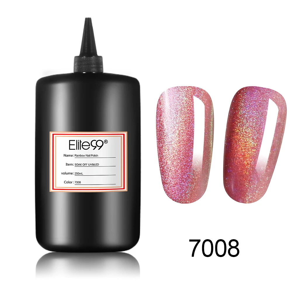 250ML 7008 Elite99 Радужный цвет лак для ногтей воздушный сухой лак для ногтей используется без протирания верхнее покрытие ногтей лак мерцающий лак для ногтей - Color: 250ML 7008