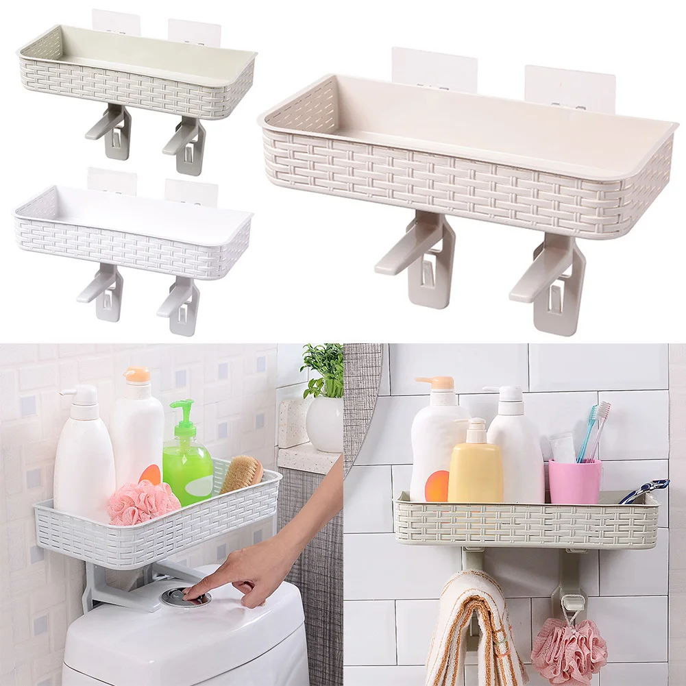 Multifunction Organizer Bathroom Shelf Suction Toilet Punch Free Storage Rack Waterproof Holder Wall Mounted Home