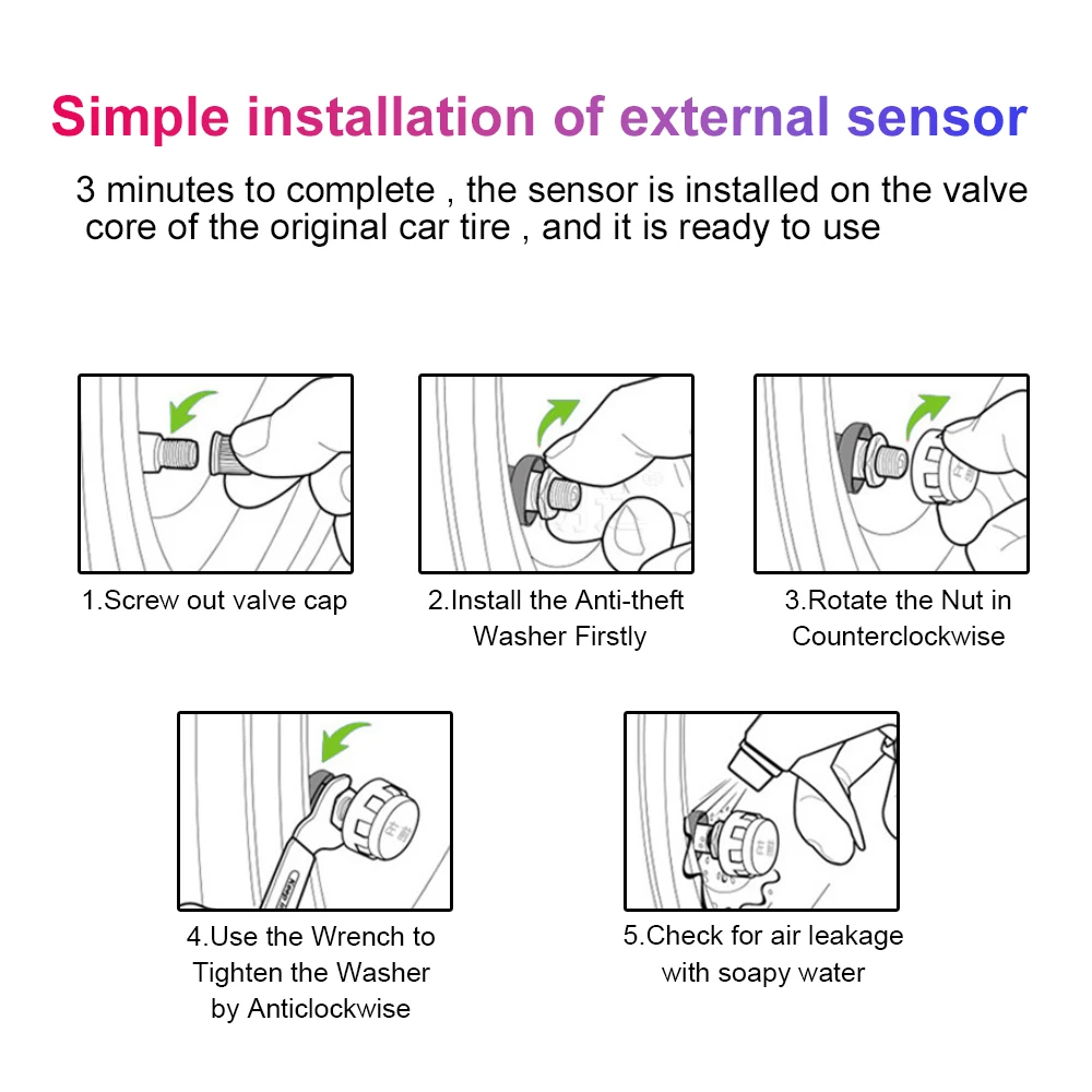 dos pneus, de moto, tpms, com tela lcd, 2 sensores externos