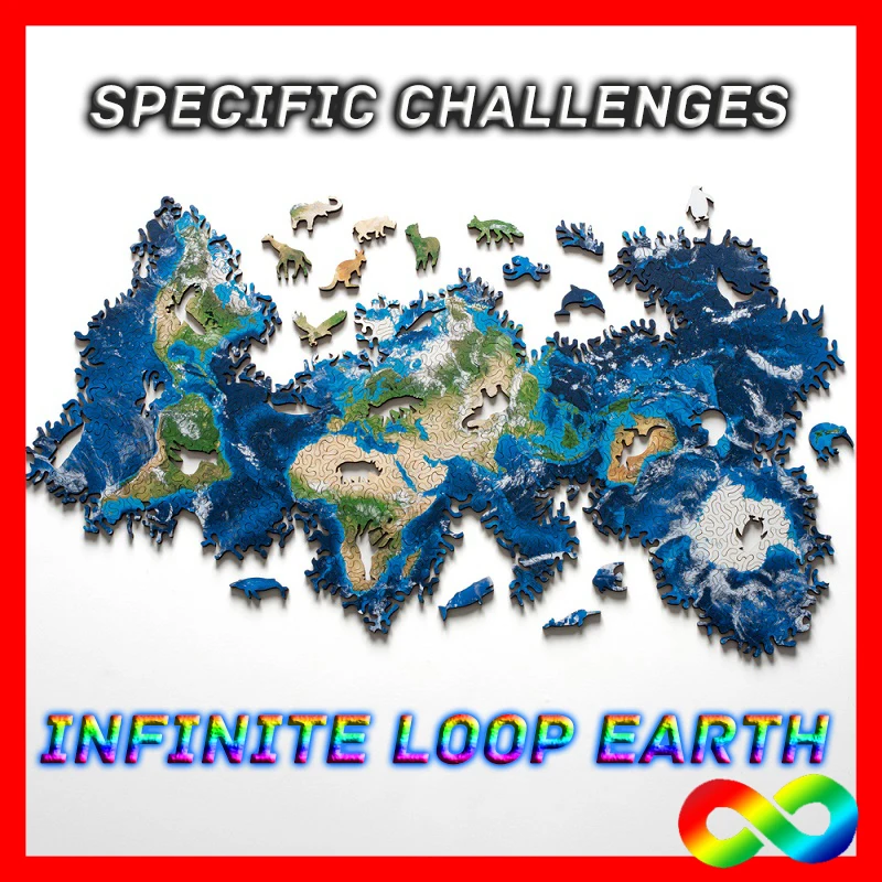 

NEW Wooden Puzzle Infinite loop Earth Rainbow Universe Puzzle For Adults Kid Toy Gift Specific Challenges DIY Family Jigsaw Game