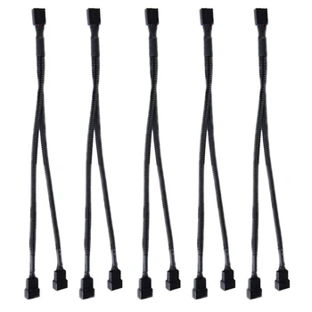 

5Pcs 4 Pin Extension Cable PWM Fan Splitter Cable Splitter CPU Fan Sleeved Adapter Lead Line Connector Cable Black