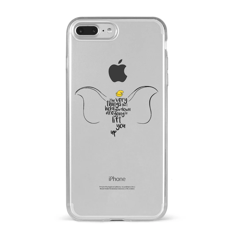 TPU Силиконовый чехол с изображением животных Дамбо Винни для iPhone X XS MAX XR 8 7 6 6S Plus 5 5S SE XS MAX, чехол для телефона - Цвет: TPU