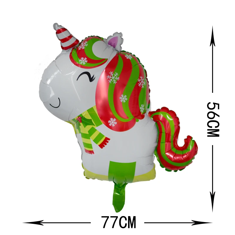 Unicorn Elf Moose Deer Animal Foil Helium Balloon Merry Christmas New Year Xmas Decorations Birthday party decorations kids - Цвет: Unicorn