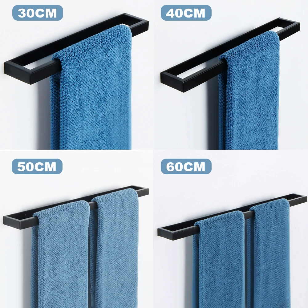 Towel Holder Towel Rack Bathroom Facilities Bathroom Towel Holder 20/30/40/50cm Towel Bar 304Stainless Steel Wall-Mounted