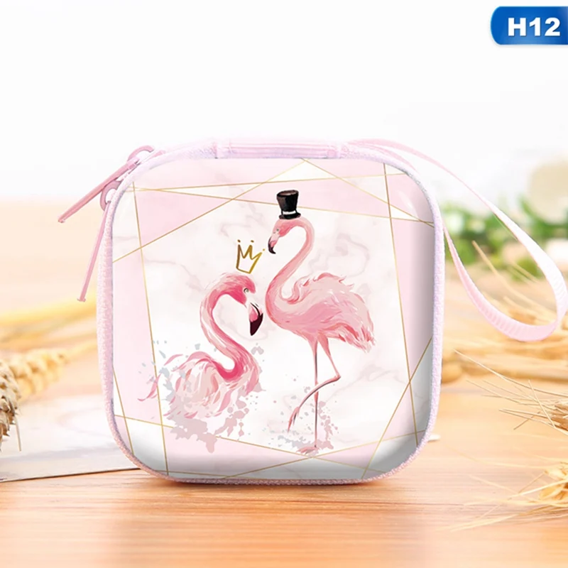 CB0965H12 Kawaii мини-сумка с рисунком единорога фламинго, кошелек для монет, милый детский кошелек для девочек, органайзер для наушников, коробка, сумки, рождественский подарок - Цвет: CB0965H12