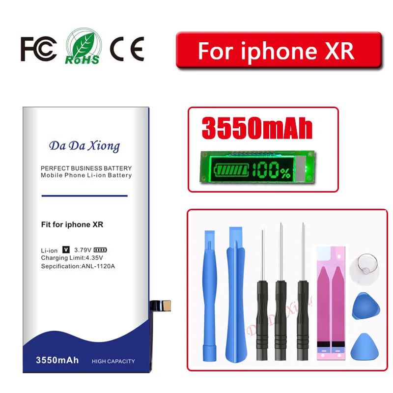

High Capacity Battery for iPhone XR 0 cycles mobile phone Replacement battery 3550mAh large capacity batteries + free tool