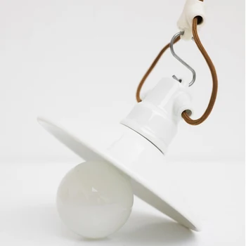 

White Ceramic Vintage LED Pendant Lights Lighting Small Ears Pendant Lamp Dining Living Room Bedroom Home Decor Hanging Lamp