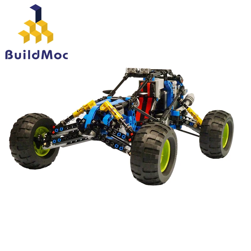 

BuildMOC 3028 Blue Lightning Buggy Technic Remote Off-Road Climbing Truck Car Fit Building Blocks Children Toy Gift