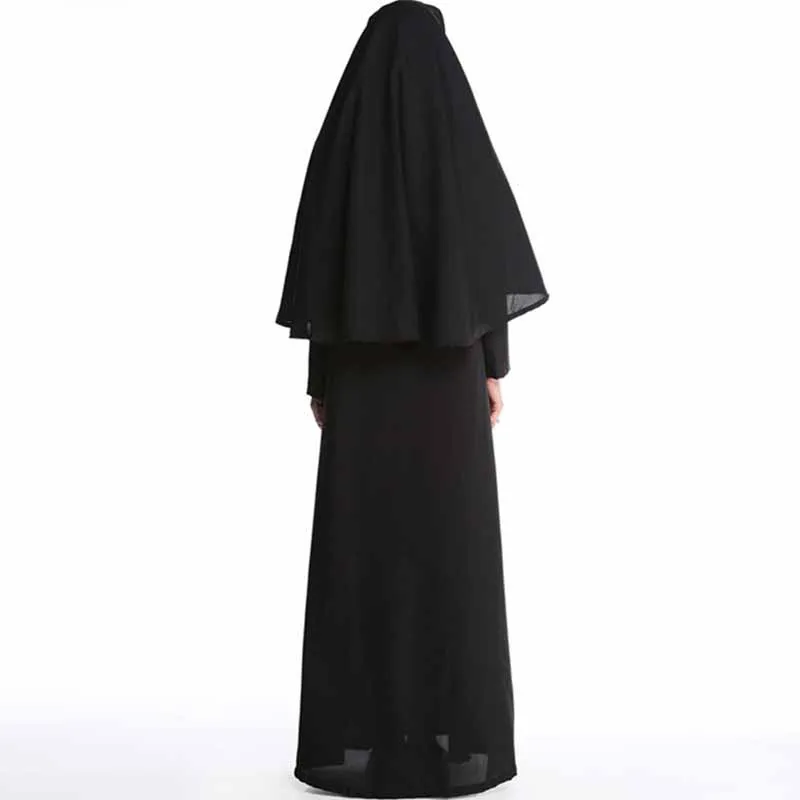Девы Mary Nuns костюмы для женщин сексуальные длинные черные Необычные Вечерние платья Арабская религия монах Униформа призрака Хэллоуин косплей