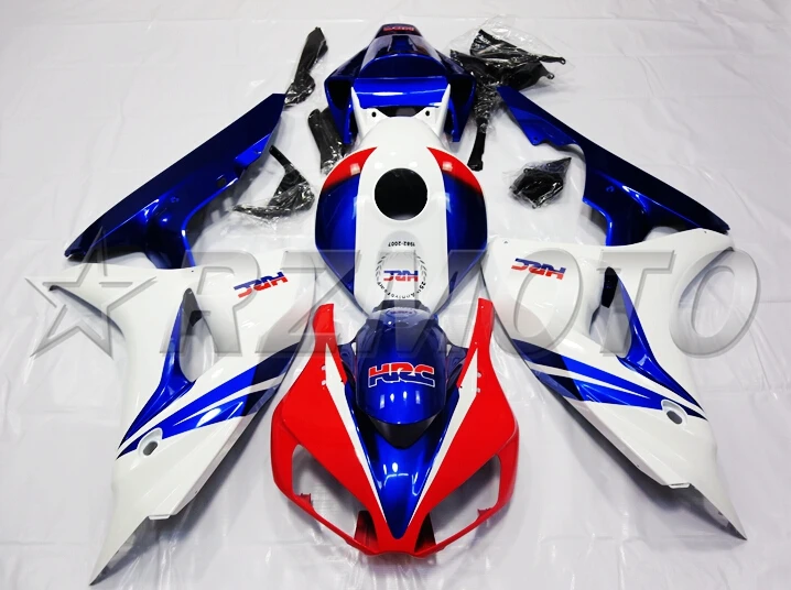 Топ литья под давлением ABS Полный комплект обтекателя Подходит для Honda CBR1000RR 06 07 2006 2007 1000RR Обтекатели набор красный синий FR