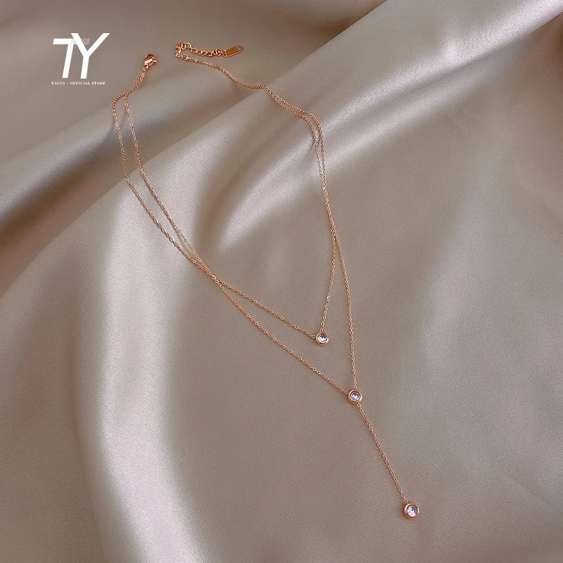 Цепочка Женская двухслойная под розовое золото титан | Украшения и аксессуары